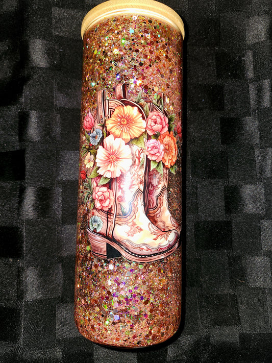 20oz Glass Snow Globe Tumbler